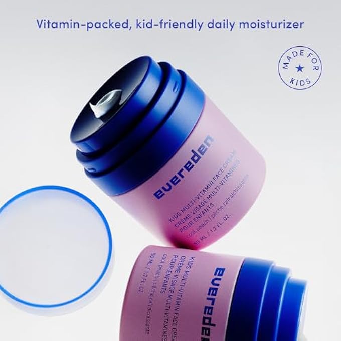 Evereden KIDS FACE CREAM: COOL PEACH, 1.7 OZ. | FACE LOTION | CLEAN AND NON-TOXIC FACE MOISTURIZER | SKIN CARE FOR KIDS - Image 4